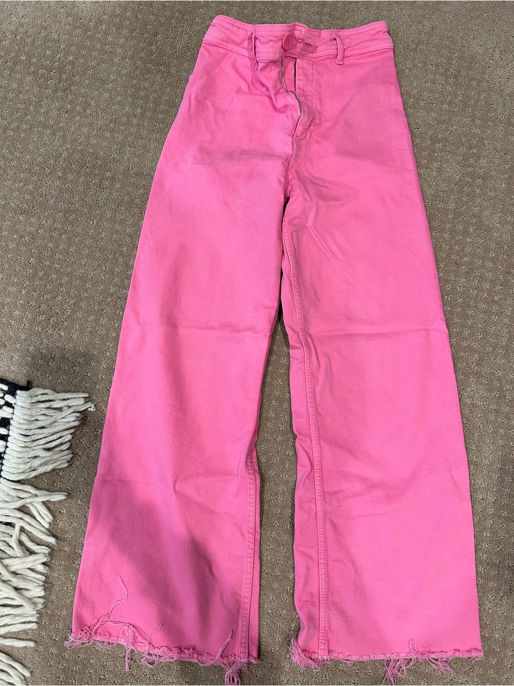 Zara Pink Wide-Leg Denim Pants